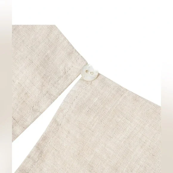 Amazhiyu Womens 100% Linen Summer V Neck Sleeveless Back Keyhole Mini Tank Dress - Picture 5 of 5